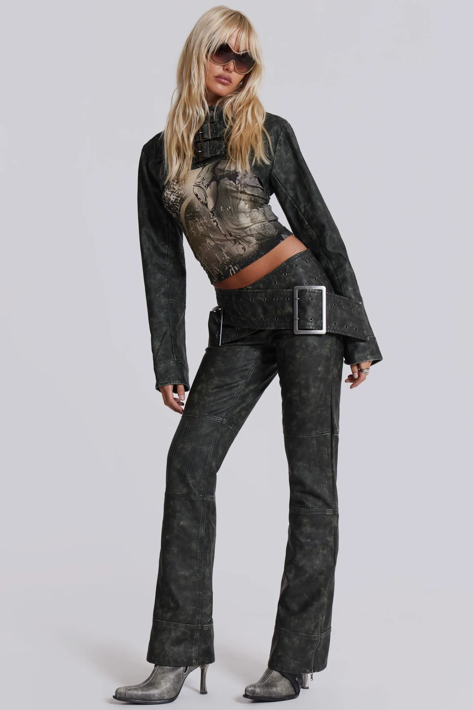 Jaded London Assassin Faux Leather Trousers-Women Trousers & Pants