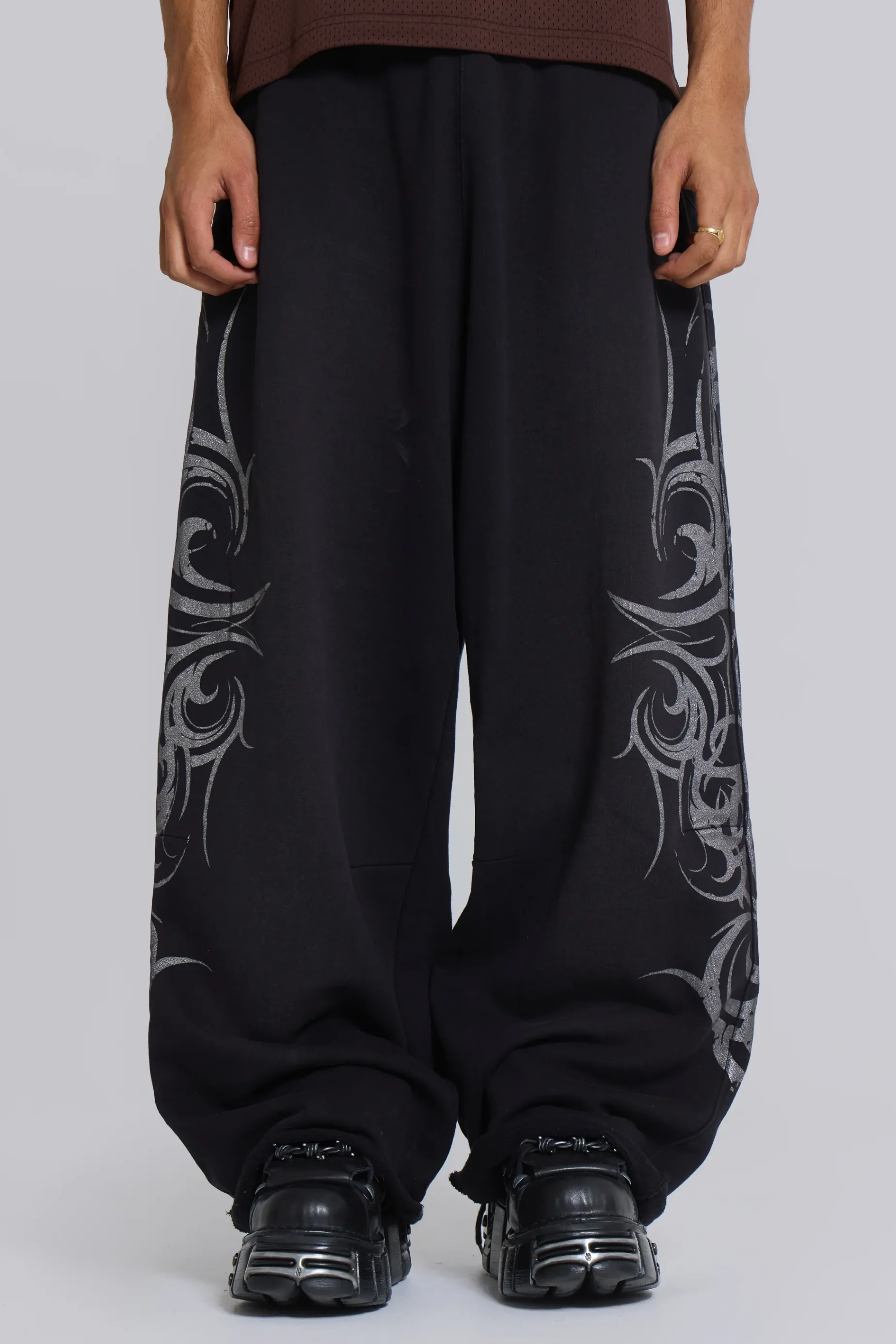 Jaded London Black Baggy Blade Joggers- Joggers & Sweatpants | Baggy Joggers & Sweatpants