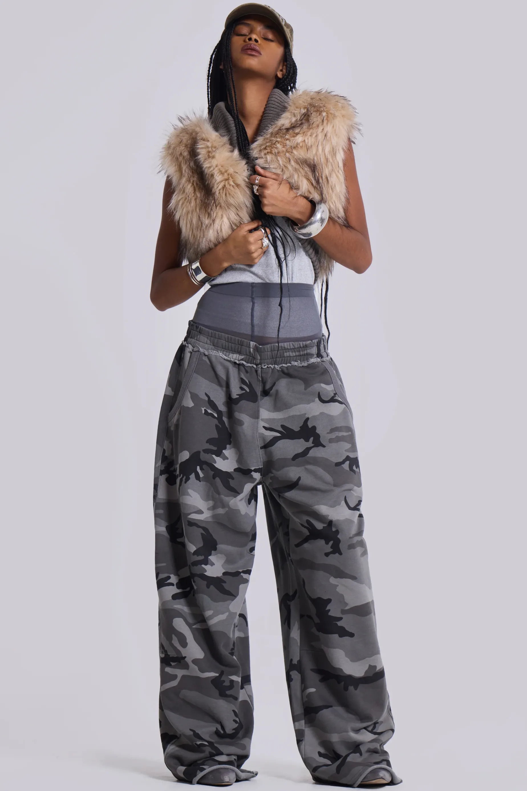 Jaded London Black Baggy Camo Monster Joggers-Women Camo Pants | Baggy Joggers & Sweatpants