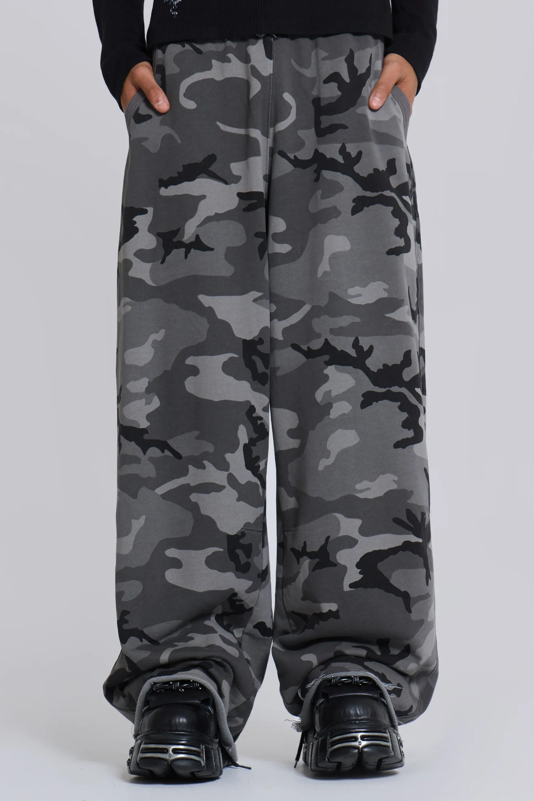 Jaded London Black Baggy Camo Monster Joggers- Joggers & Sweatpants | Baggy Joggers & Sweatpants