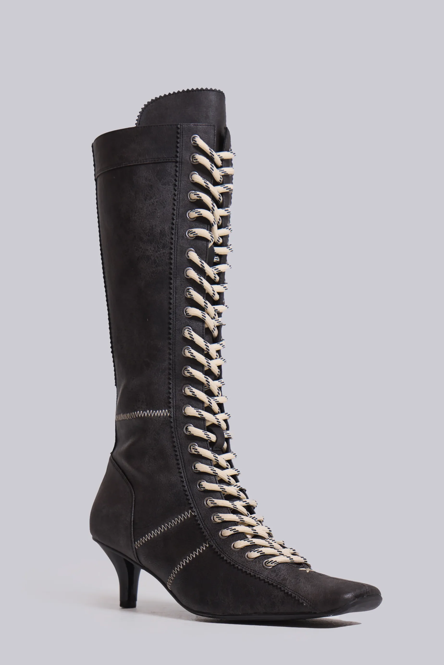 Jaded London Black Brooke Boxing Boot-Women Footwear | Accessories