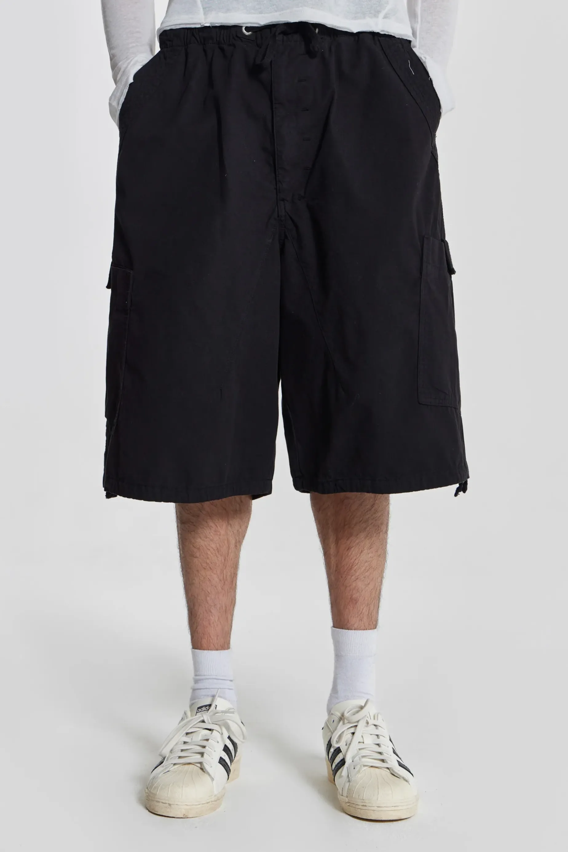 Jaded London Black Parachute Cargo Shorts- Jorts & Shorts | Parachute Pants