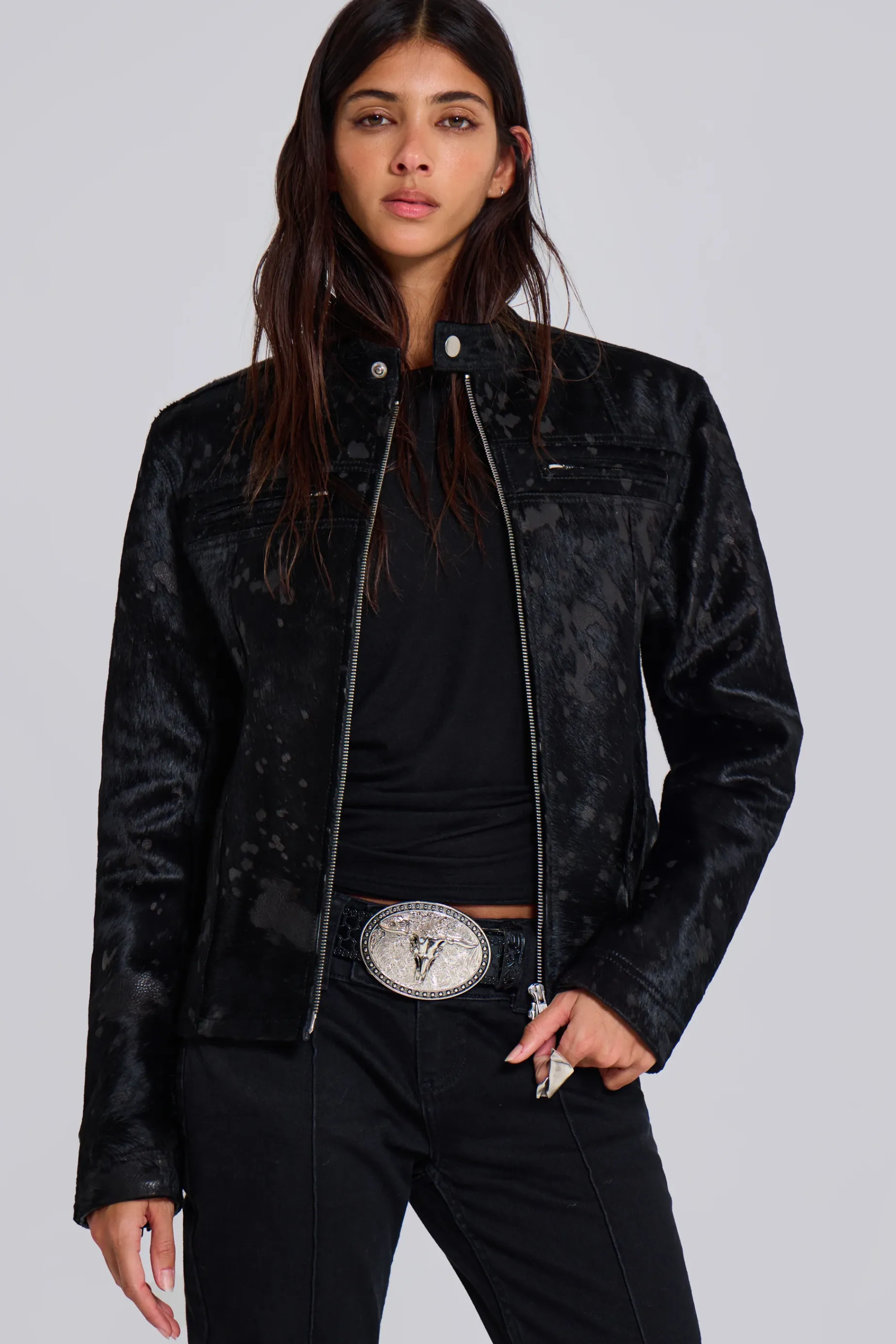 Jaded London Black Real Leather Piston Jacket-Women Jackets