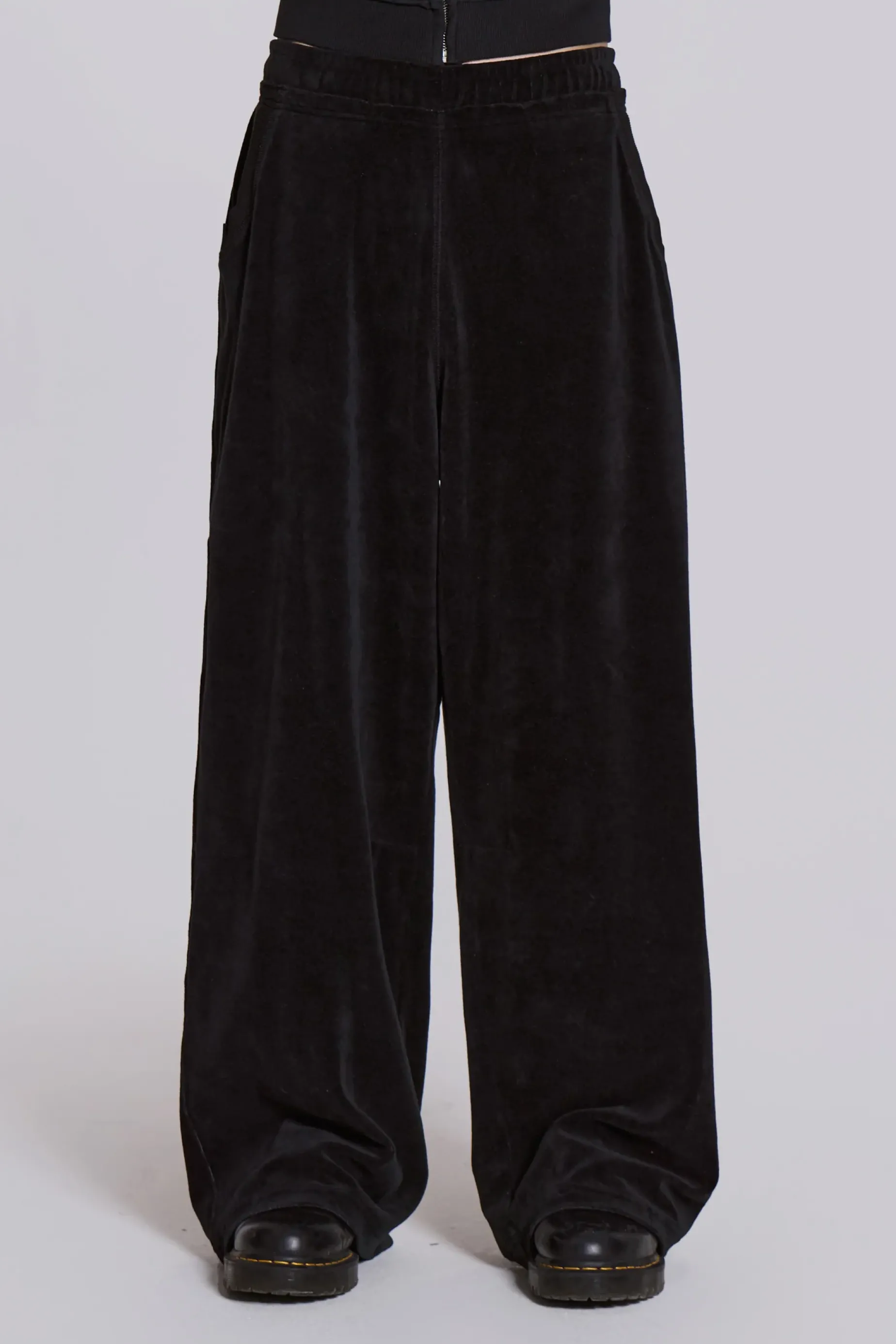 Jaded London Black Velour Baggy Monster Jogger- Joggers & Sweatpants | Baggy Joggers & Sweatpants