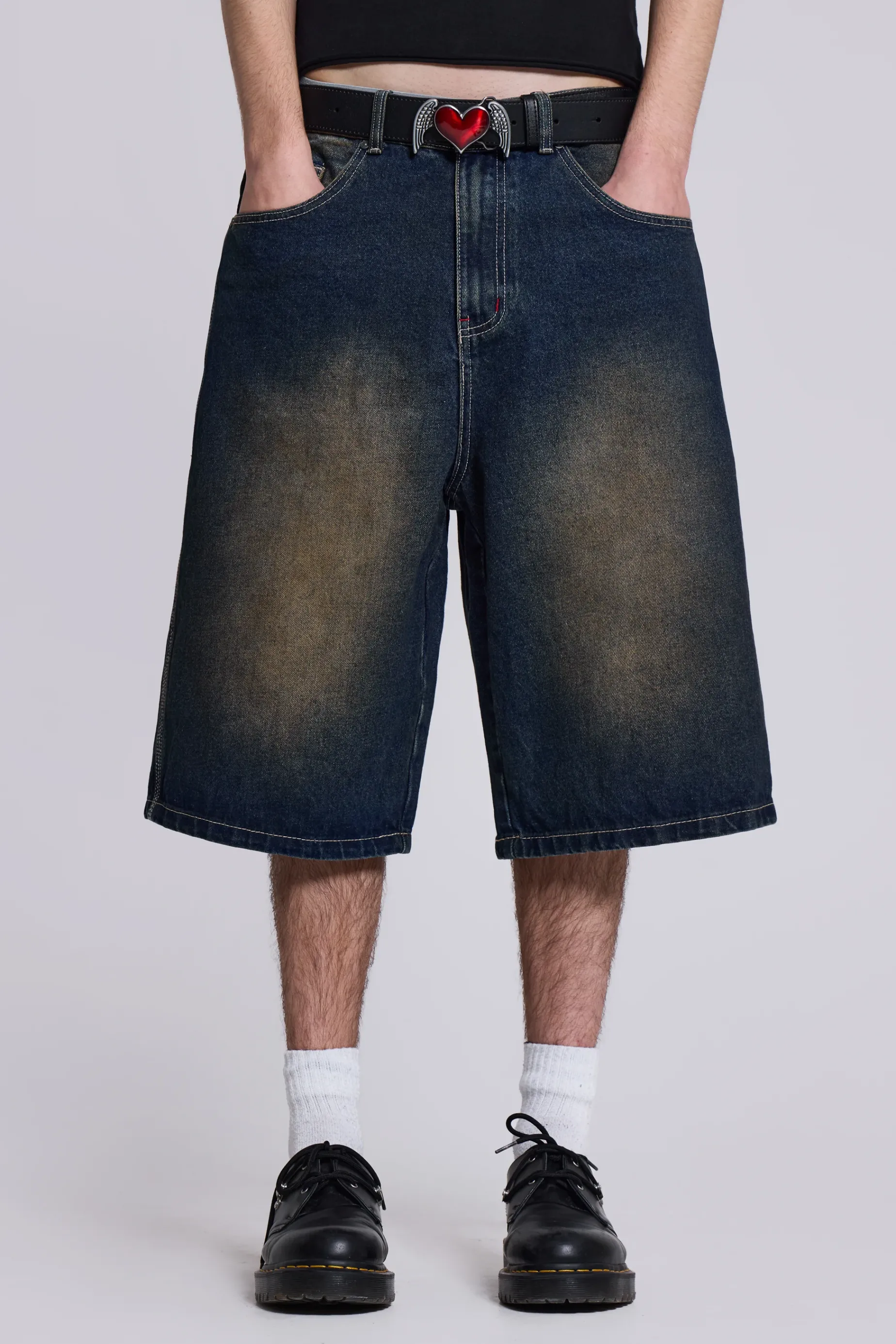 Jaded London Bronx Jumbo Fit Denim Jorts- Jorts & Shorts | Jorts