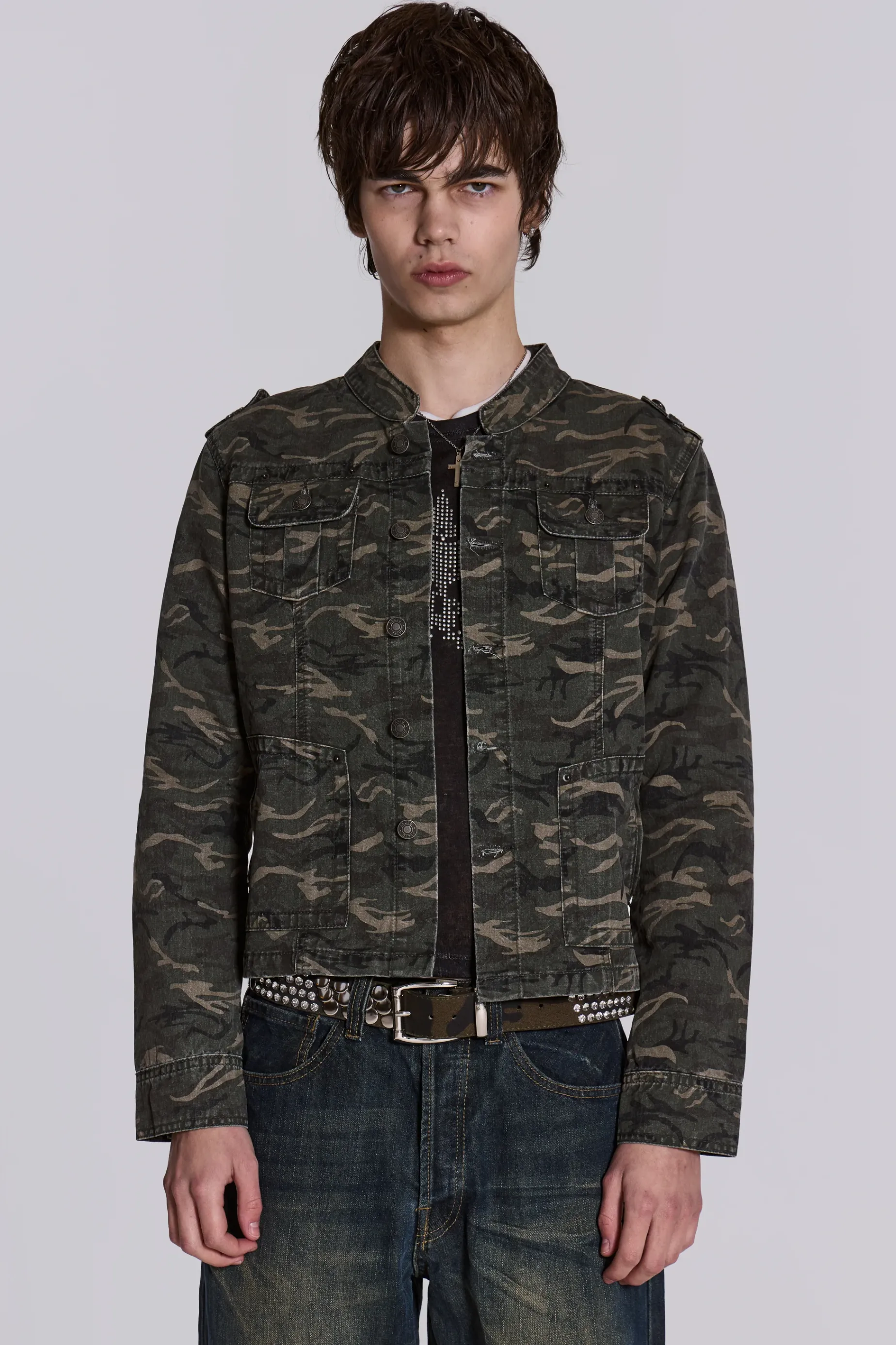 Jaded London Camo Covert Jacket- Outerwear