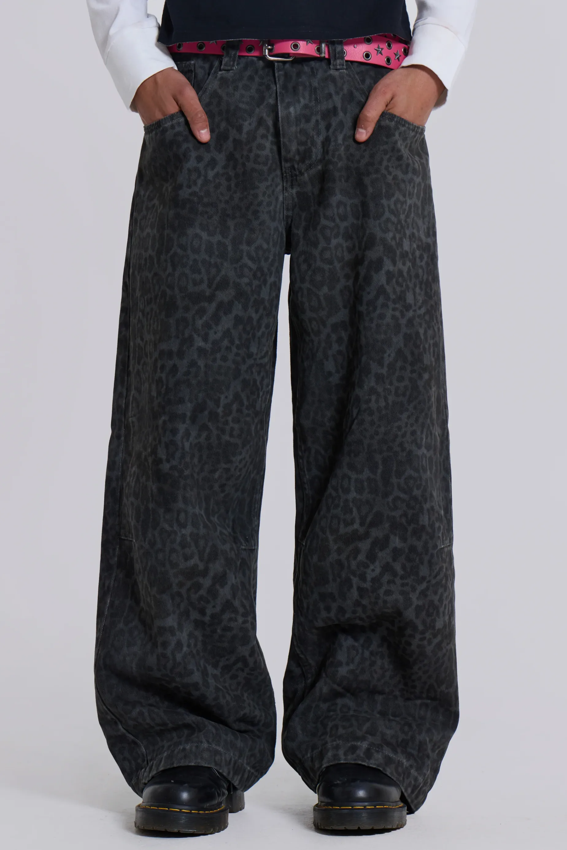 Jaded London Charcoal Leopard Fade Colossus Jeans- Baggy Jeans | Colossus Jeans