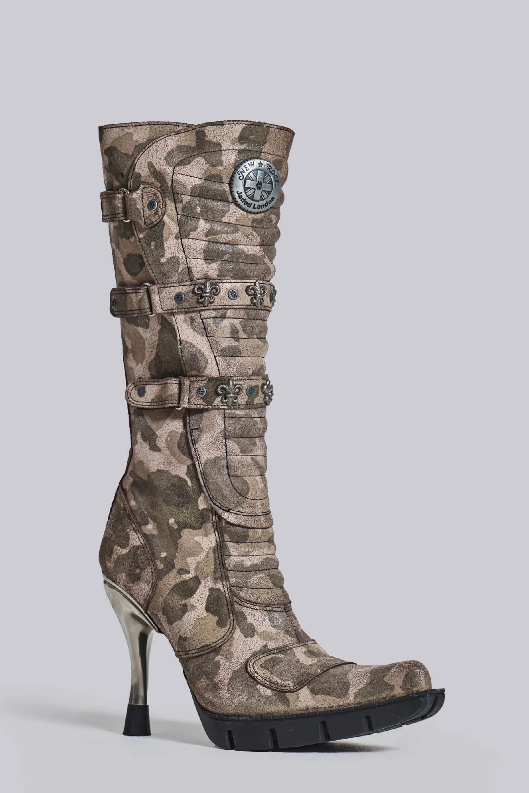 Jaded London Combat Camo Boots-Women Footwear | Accessories