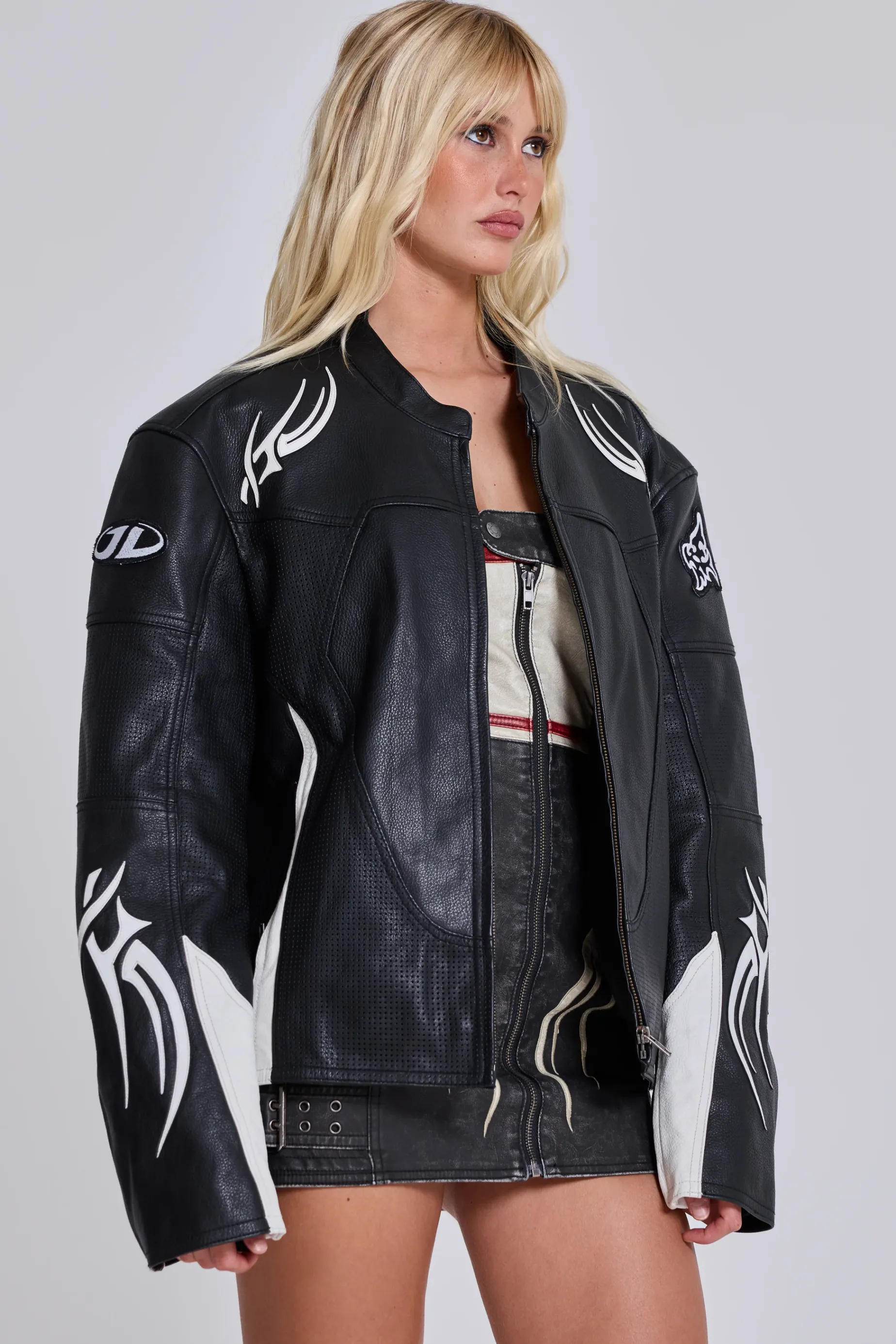 Jaded London Crash Leather Biker Jacket-Women Jackets