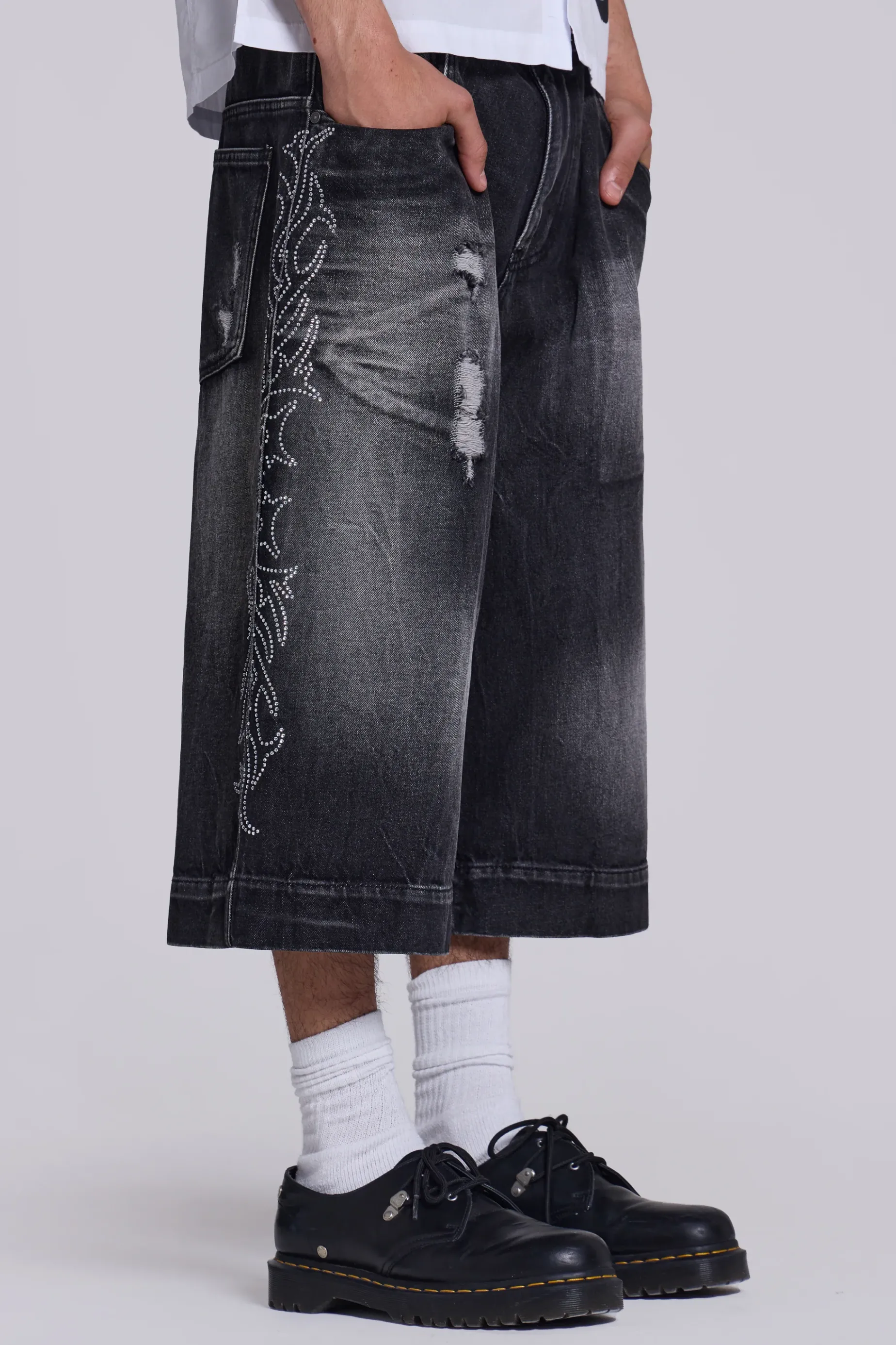 Jaded London Crystalline Jorts- Jorts & Shorts | Jorts