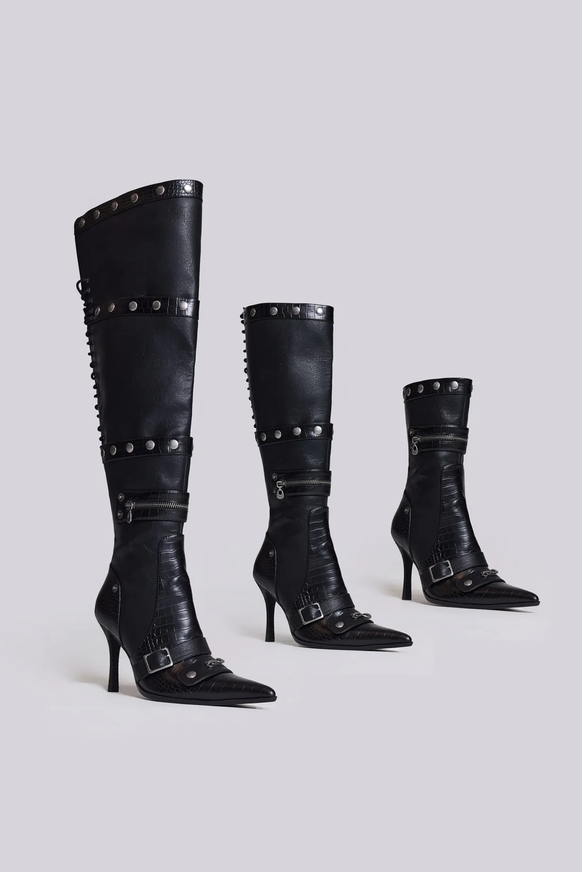 Jaded London Destiny 3 in 1 Boot in Black-Women Footwear | Accessories