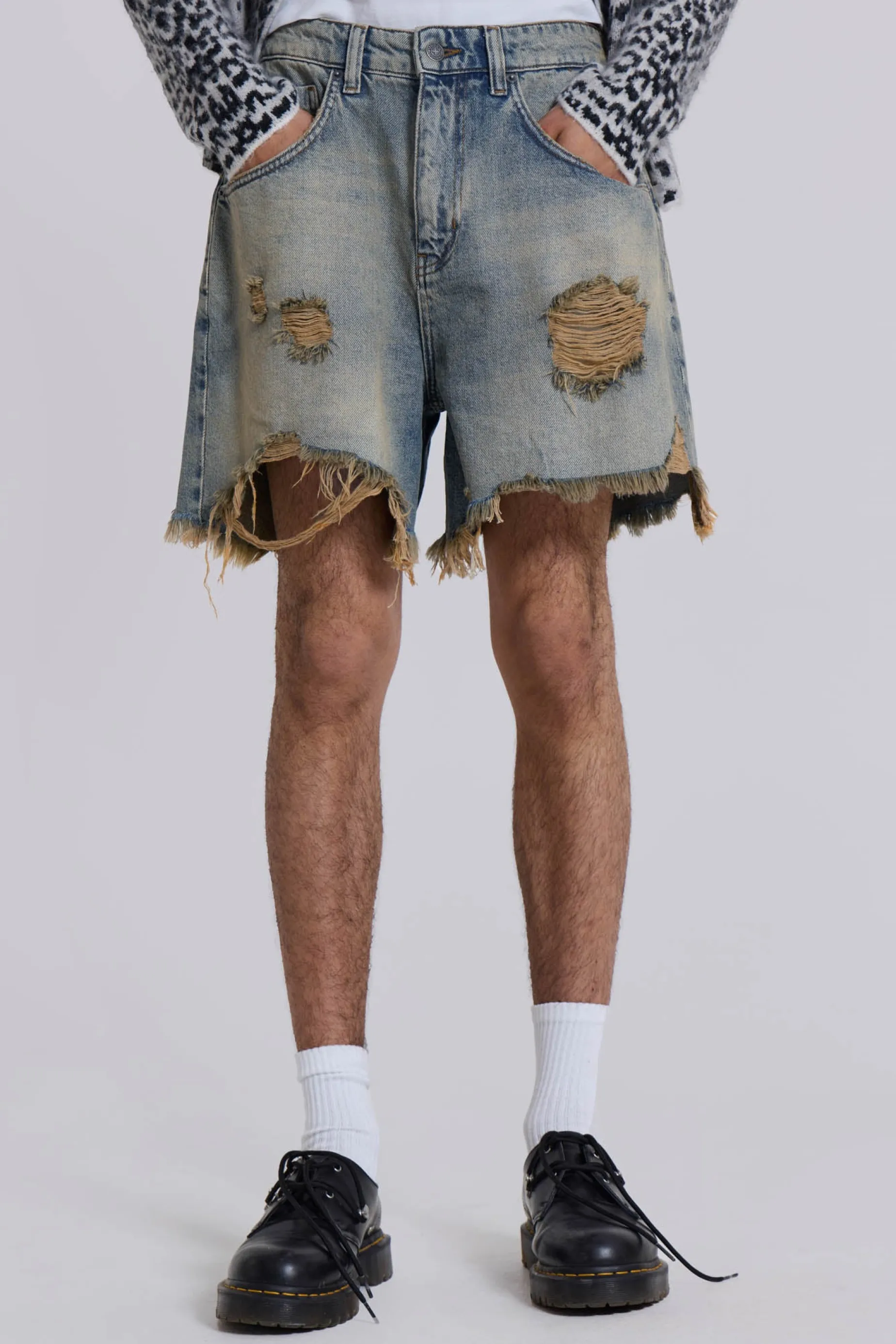 Jaded London Dirty Bleach Revenge Jorts- Jorts & Shorts | Jorts