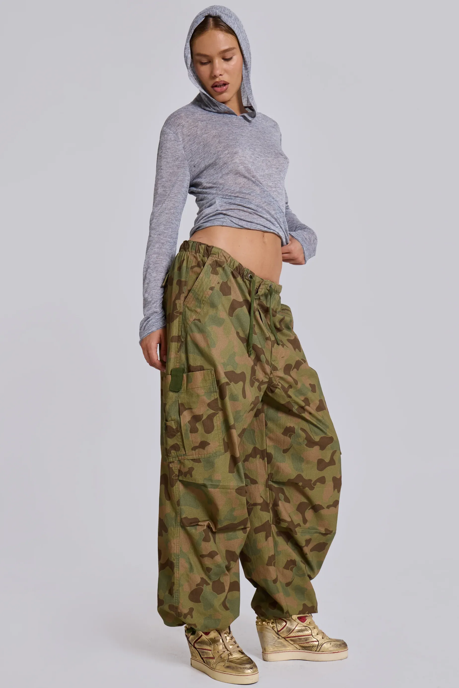 Jaded London Duck Camo Parachute Pants-Women Camo Pants | Cargo Pants