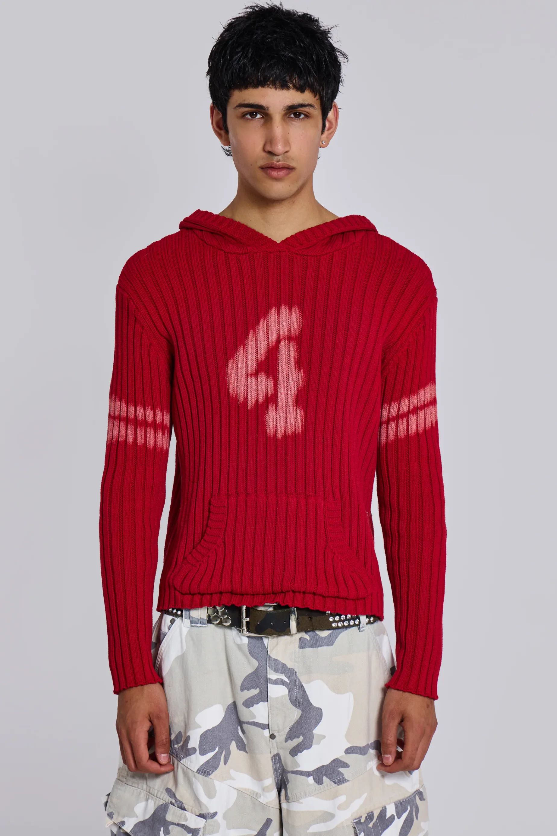 Jaded London 4ever Knit Hoodie- Knitwear | Knitwear