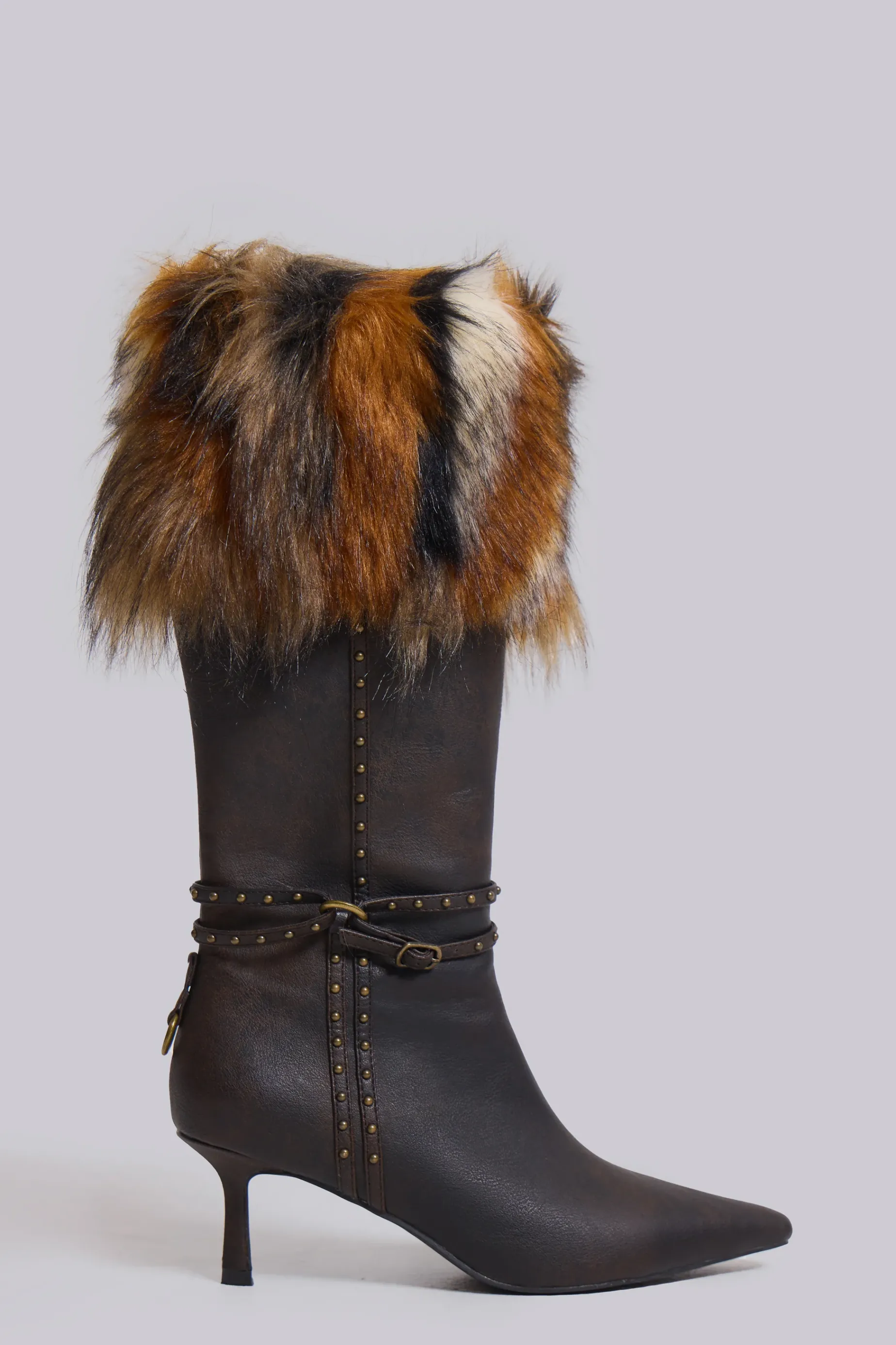 Jaded London Fauna Faux Fur Healed Boot-Women Footwear | Accessories