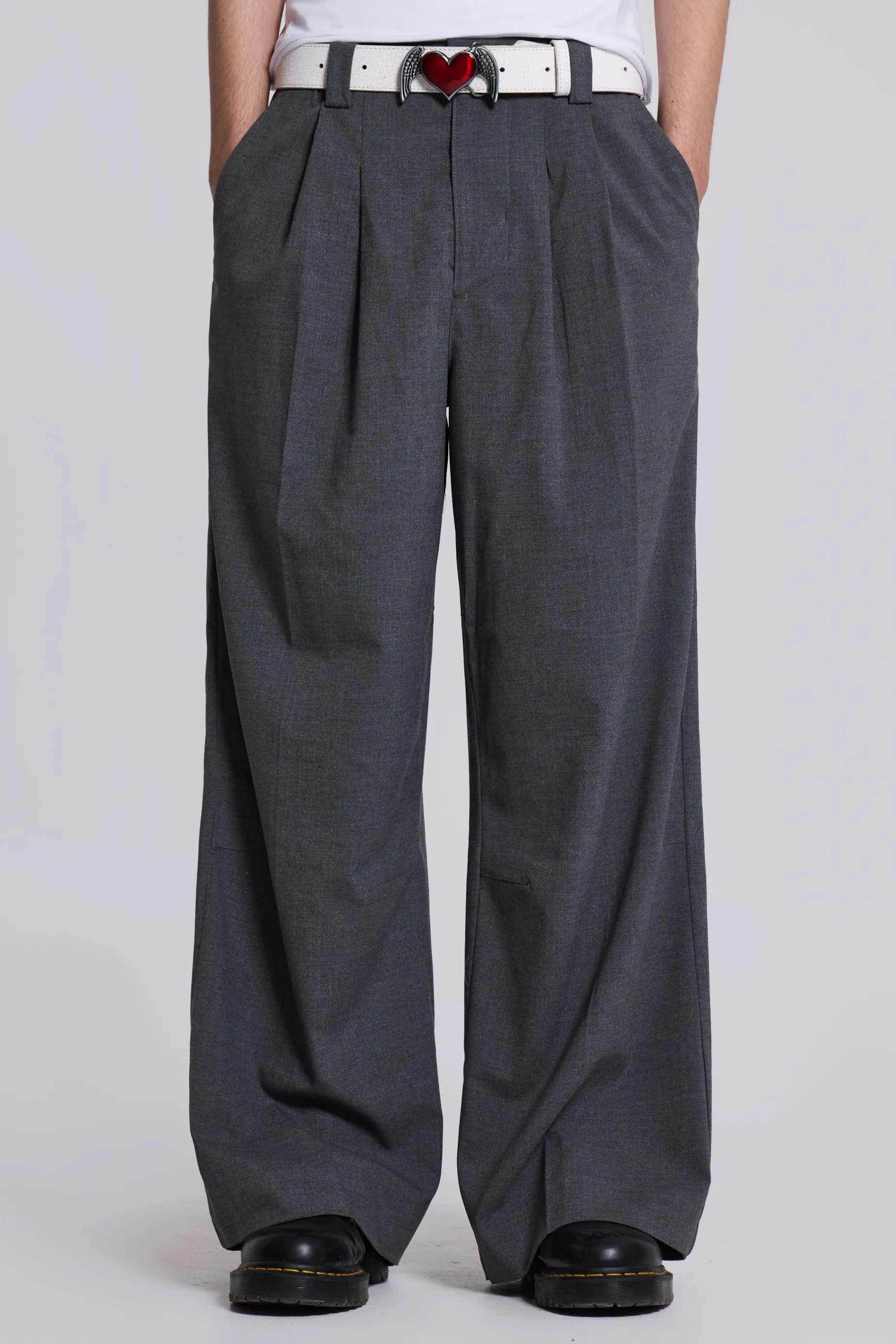 Jaded London Goliath Grey Suit Pants- Suit Trousers | Suit Trousers