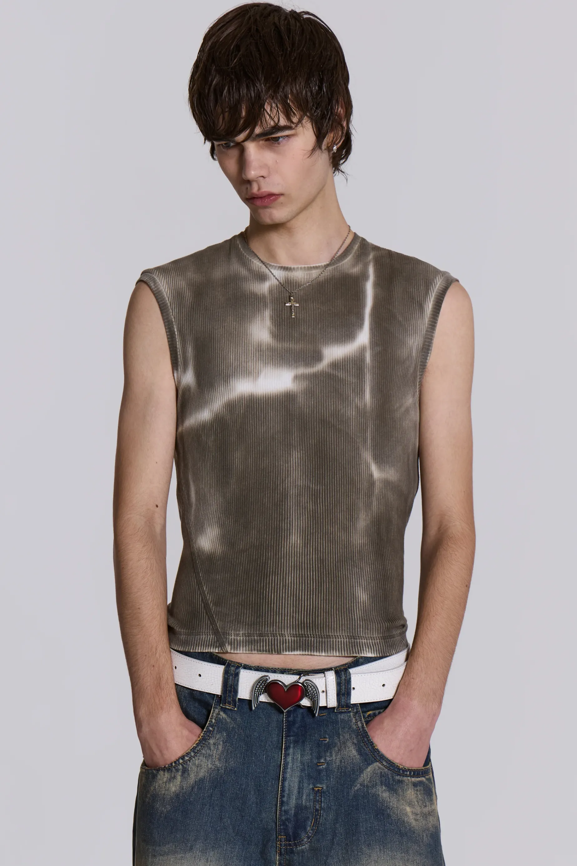 Jaded London Grey Glare Tank- T-shirts & Vests | Tops