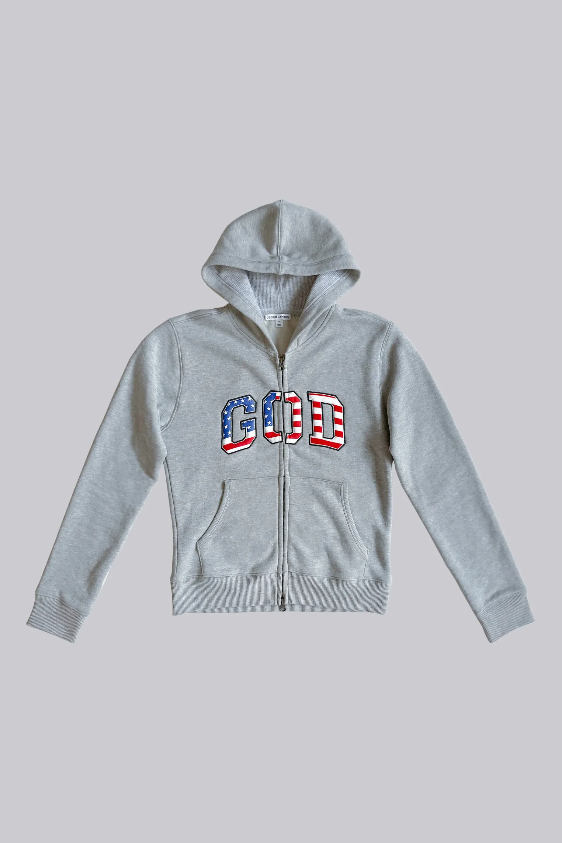 Jaded London Grey Marl 'God' Mini Monster Hoodie- Hoodies & Sweatshirts | Hoodies & Sweatshirts