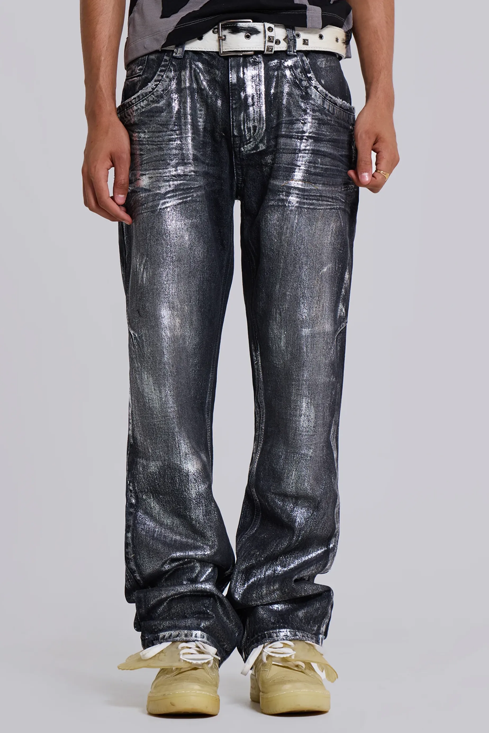 Jaded London Gunmetal Reed Jeans- Slim/straight Jeans