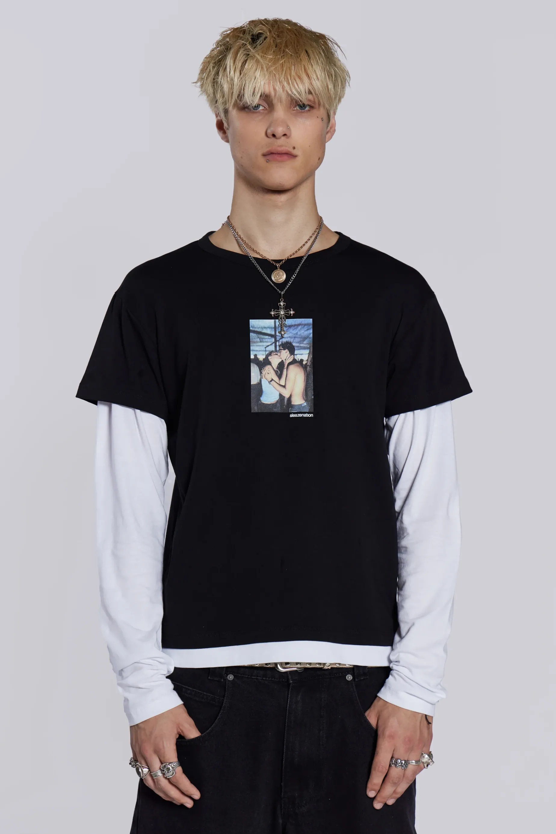 Jaded London Ibiza Kiss Double Layer Tee- T-shirts & Vests | Tops