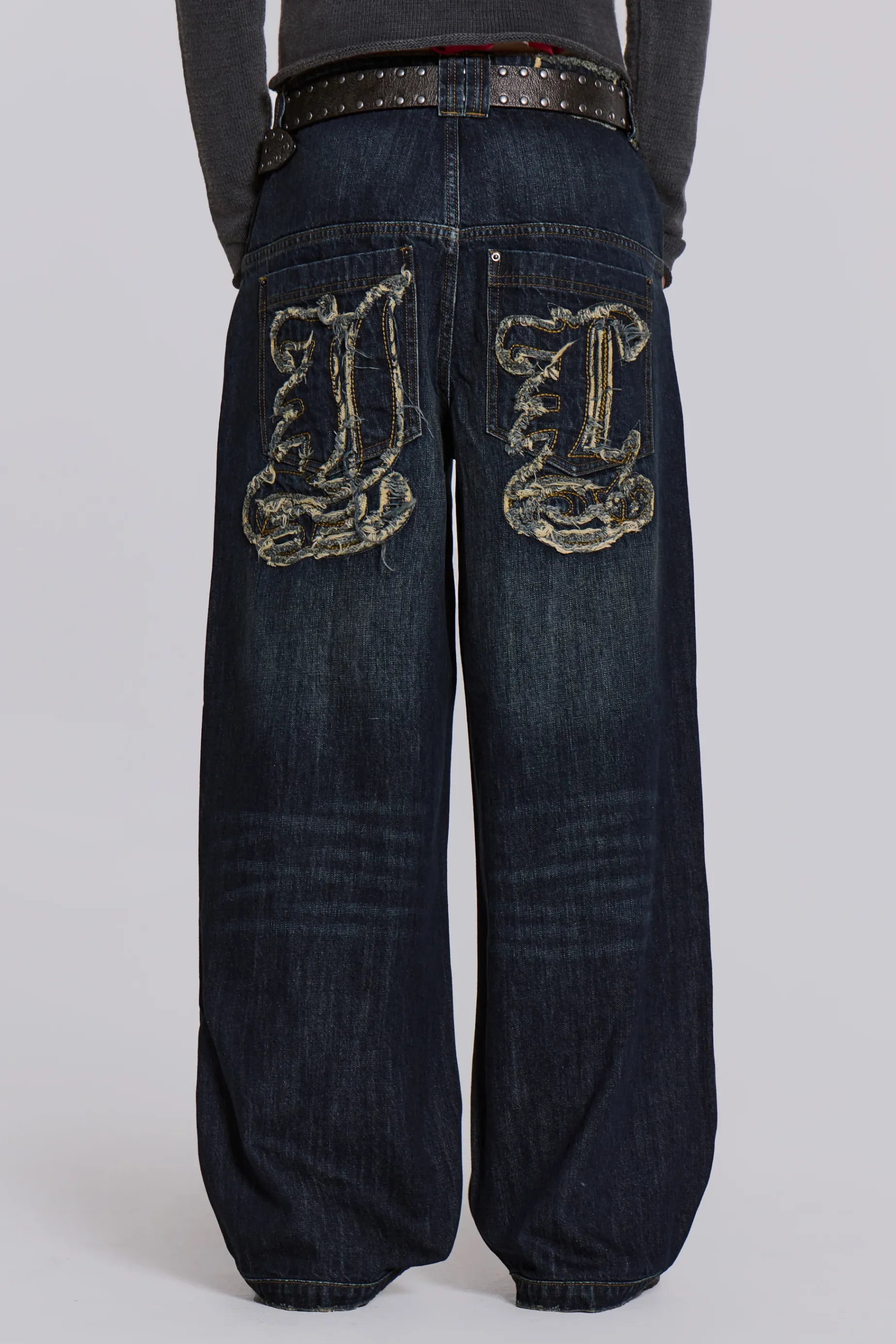 Jaded London Indigo J-L Colossus Jeans- Baggy Jeans | Colossus Jeans