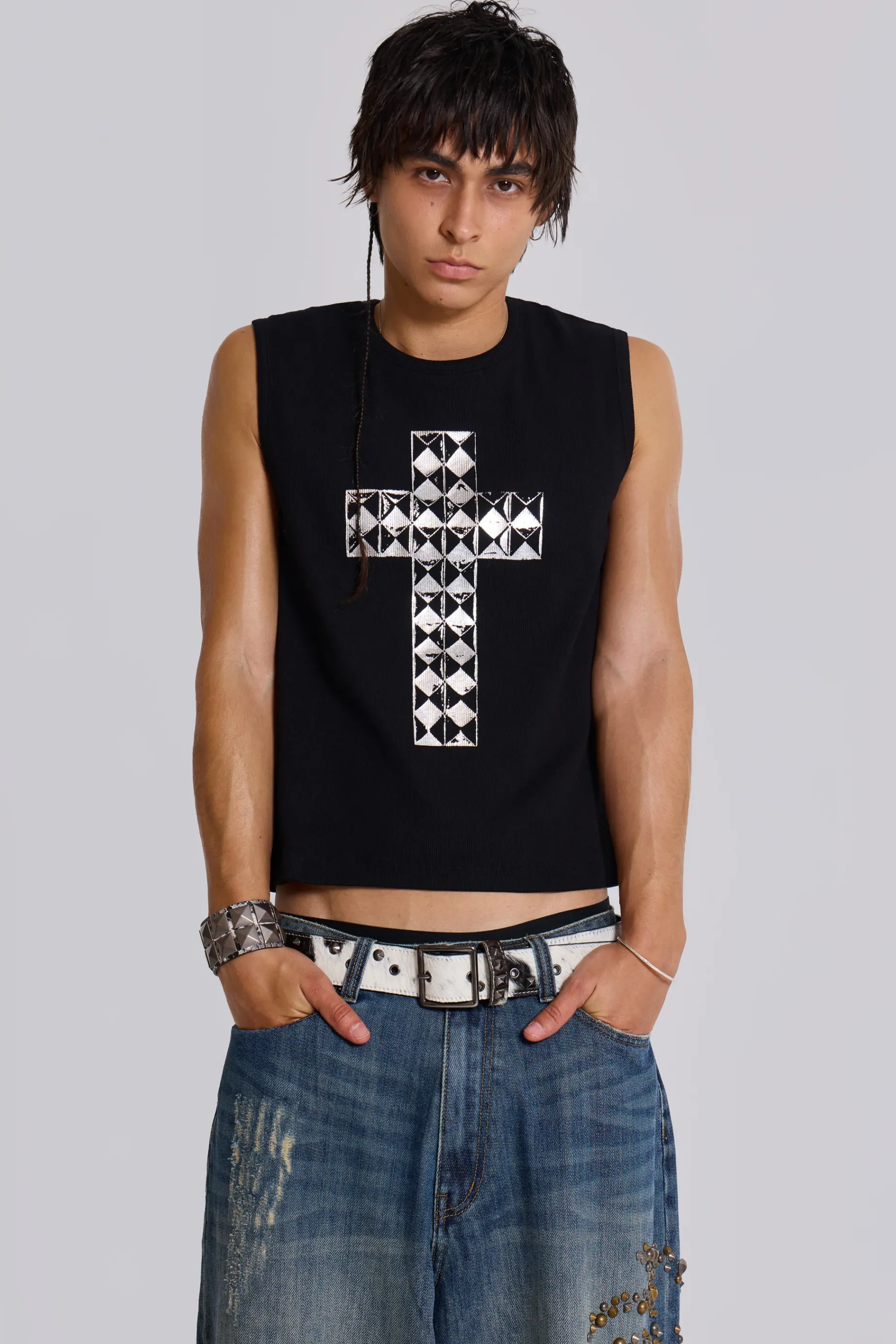 Jaded London Kasper Cross Vest- T-shirts & Vests | Tops