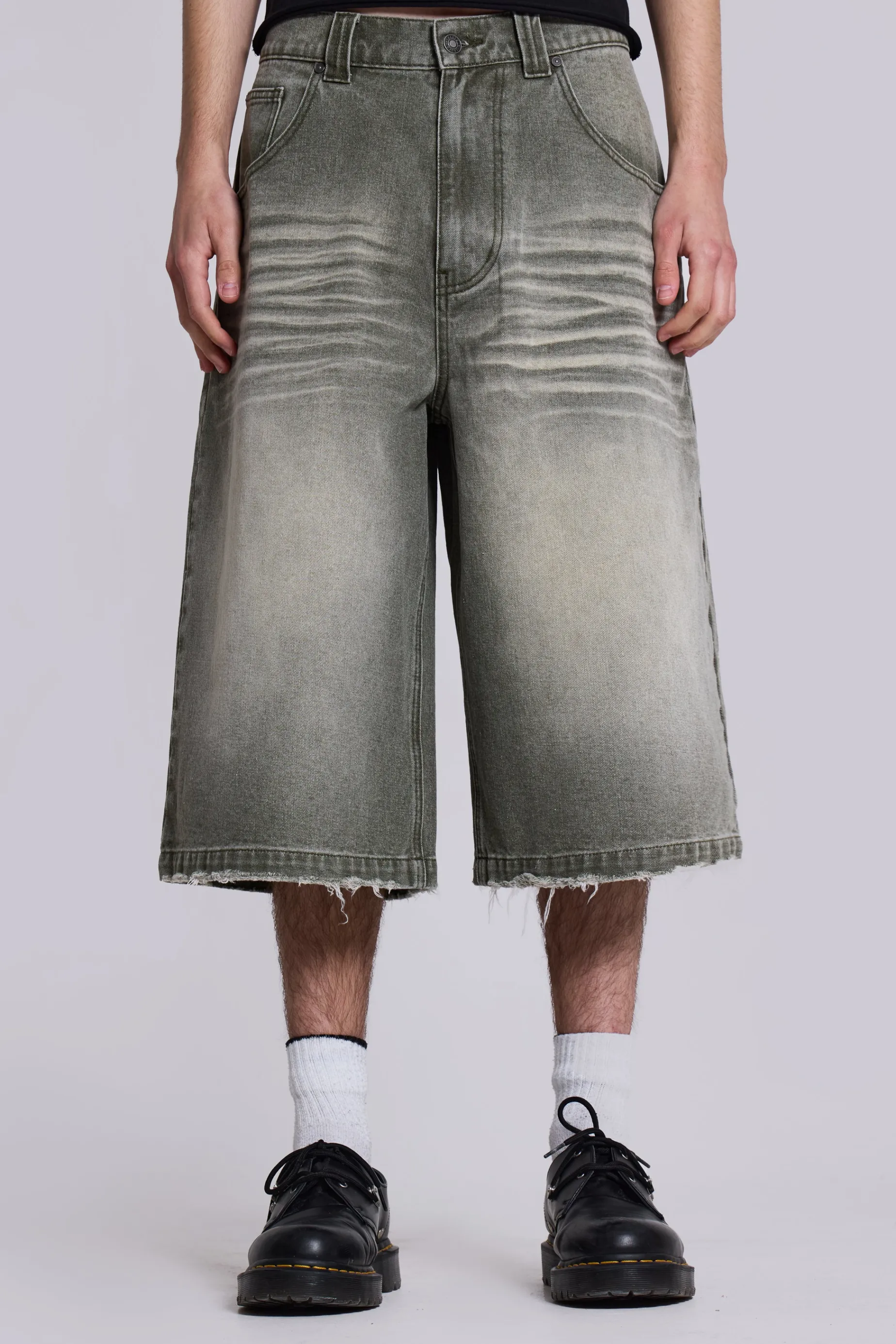 Jaded London Khaki Colossus Jorts- Jorts & Shorts | Jorts