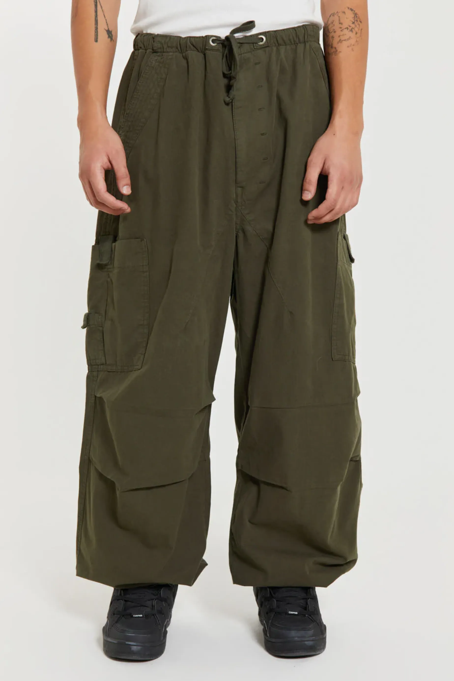 Jaded London Khaki Parachute Cargo Pants- Parachute Pants | Parachute Pants