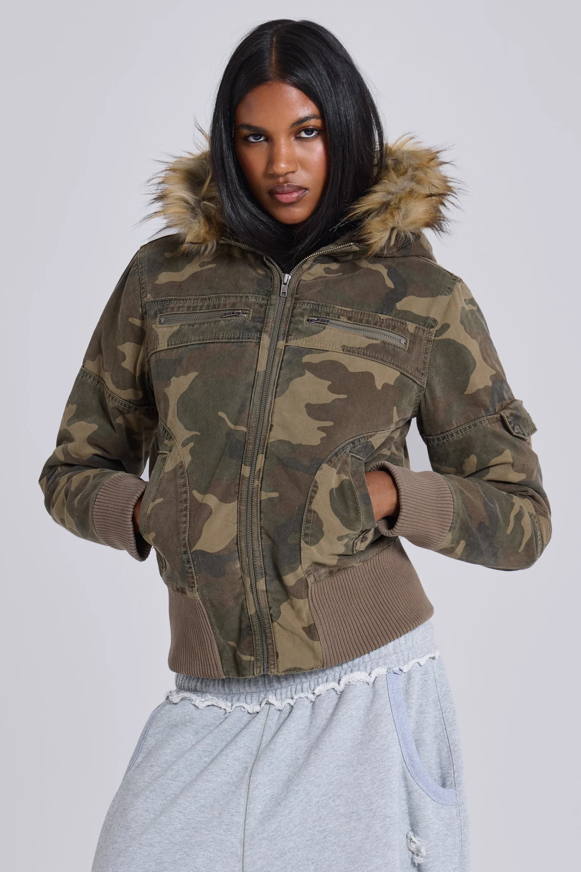 Jaded London Marshal Camo Jacket-Women Jackets