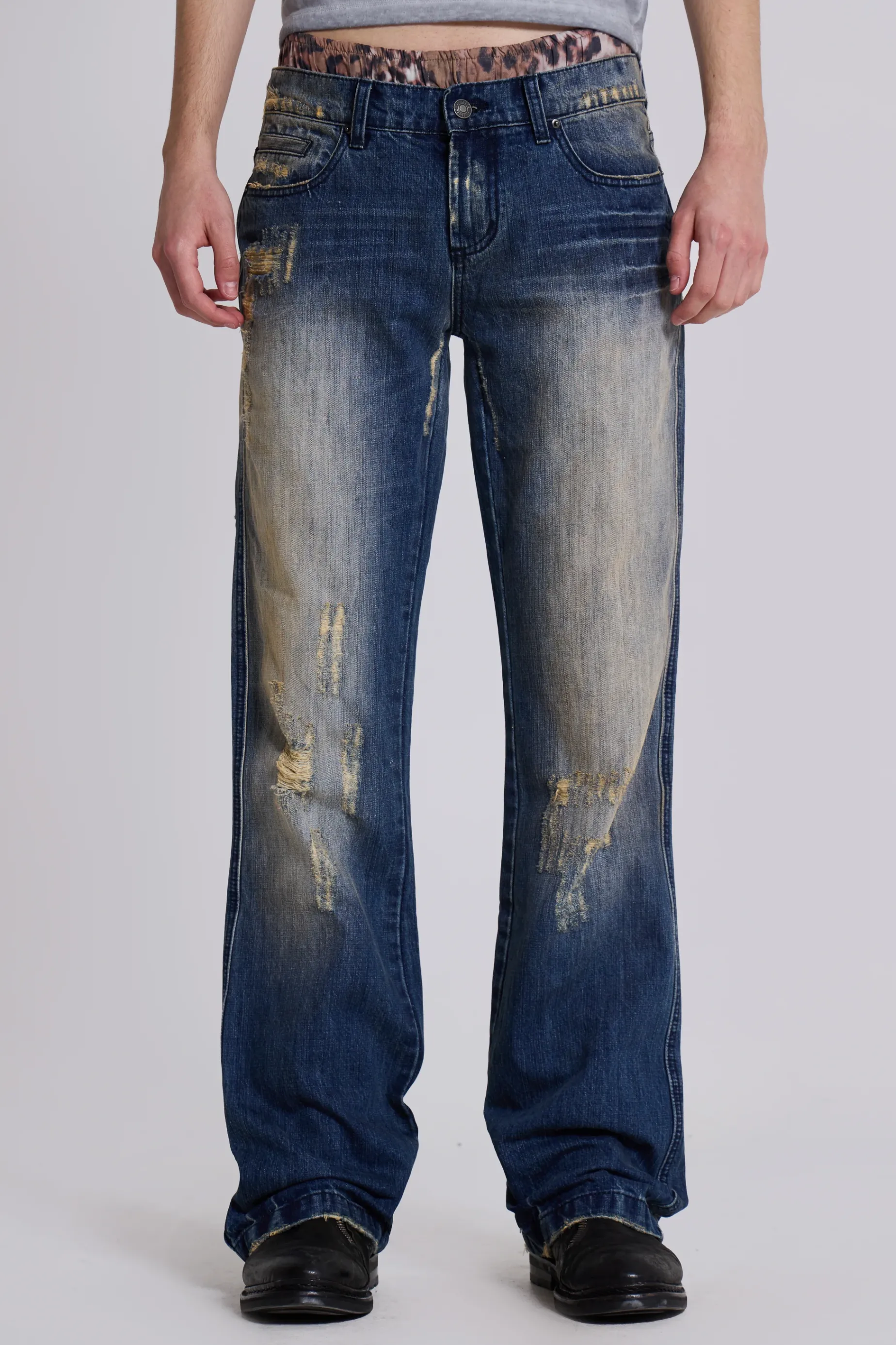 Jaded London Metal Bootcut Jeans- Bootcut Jeans