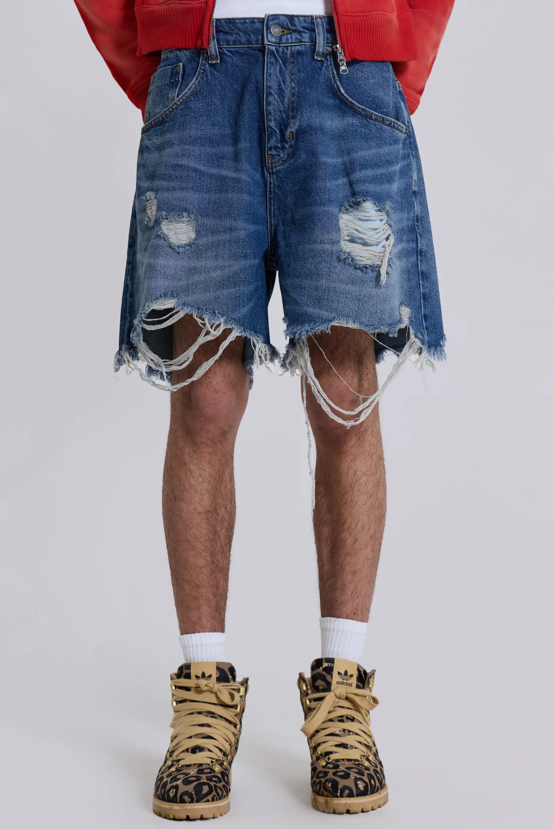 Jaded London Mid Blue Revenge Jorts- Jorts & Shorts | Jorts