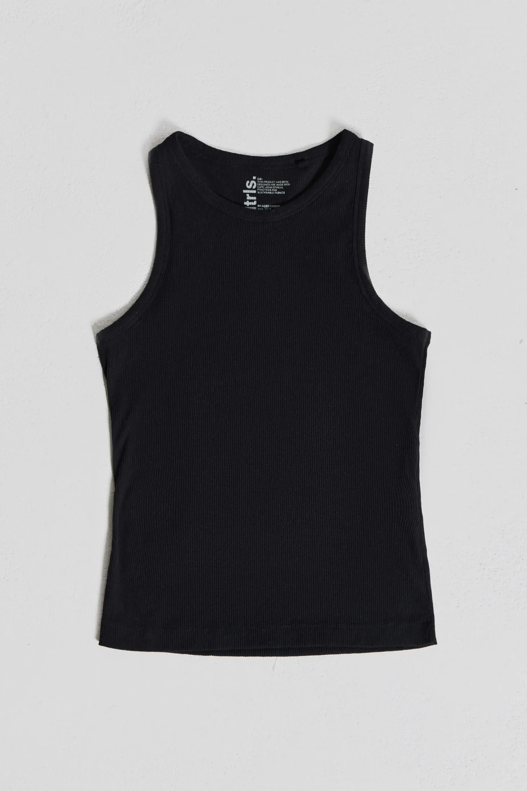 Jaded London NTRLS Black Rib Vest- Tops