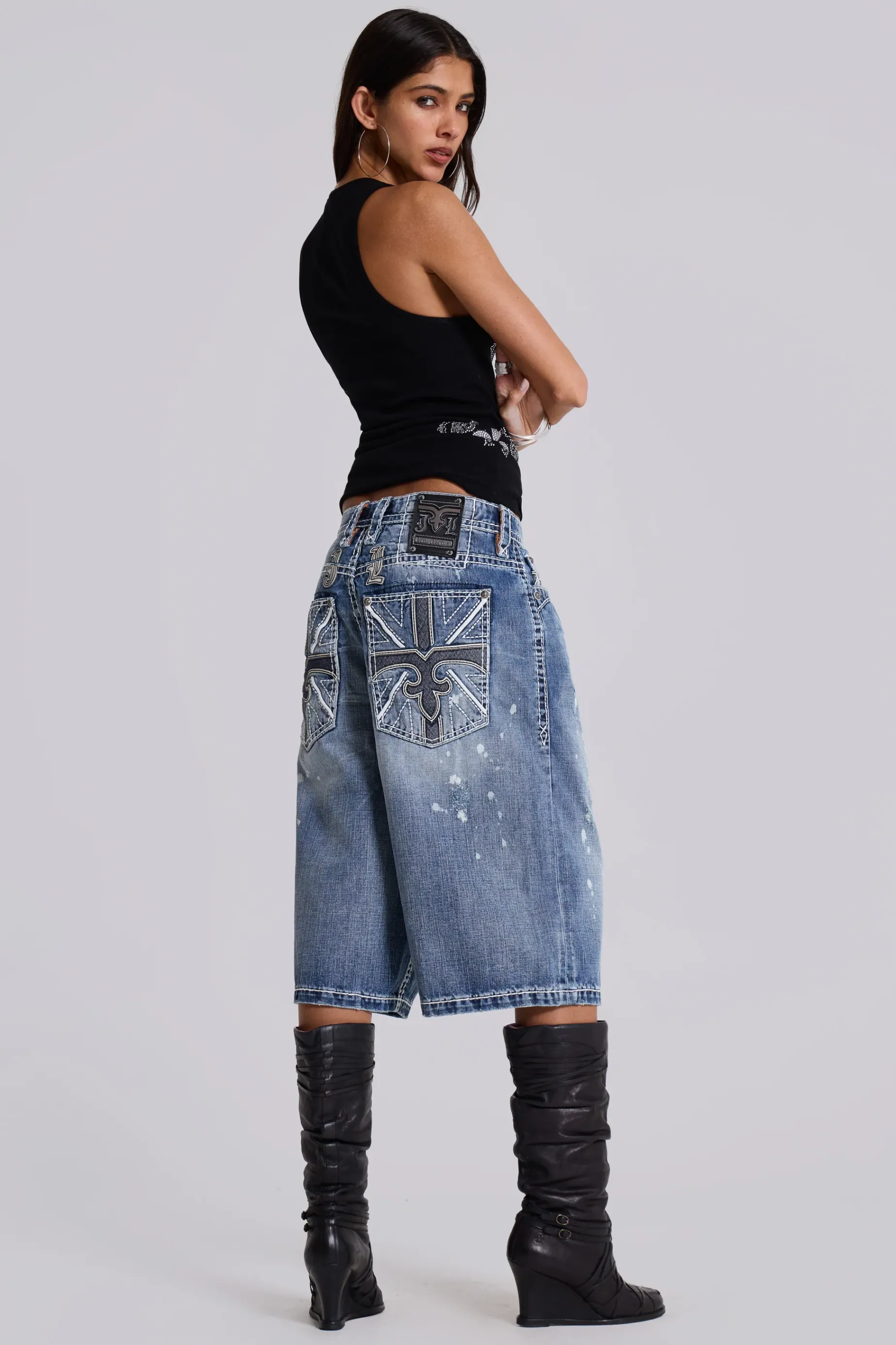 Jaded London Rock Revival Axel Colossus Jorts-Women Jeans