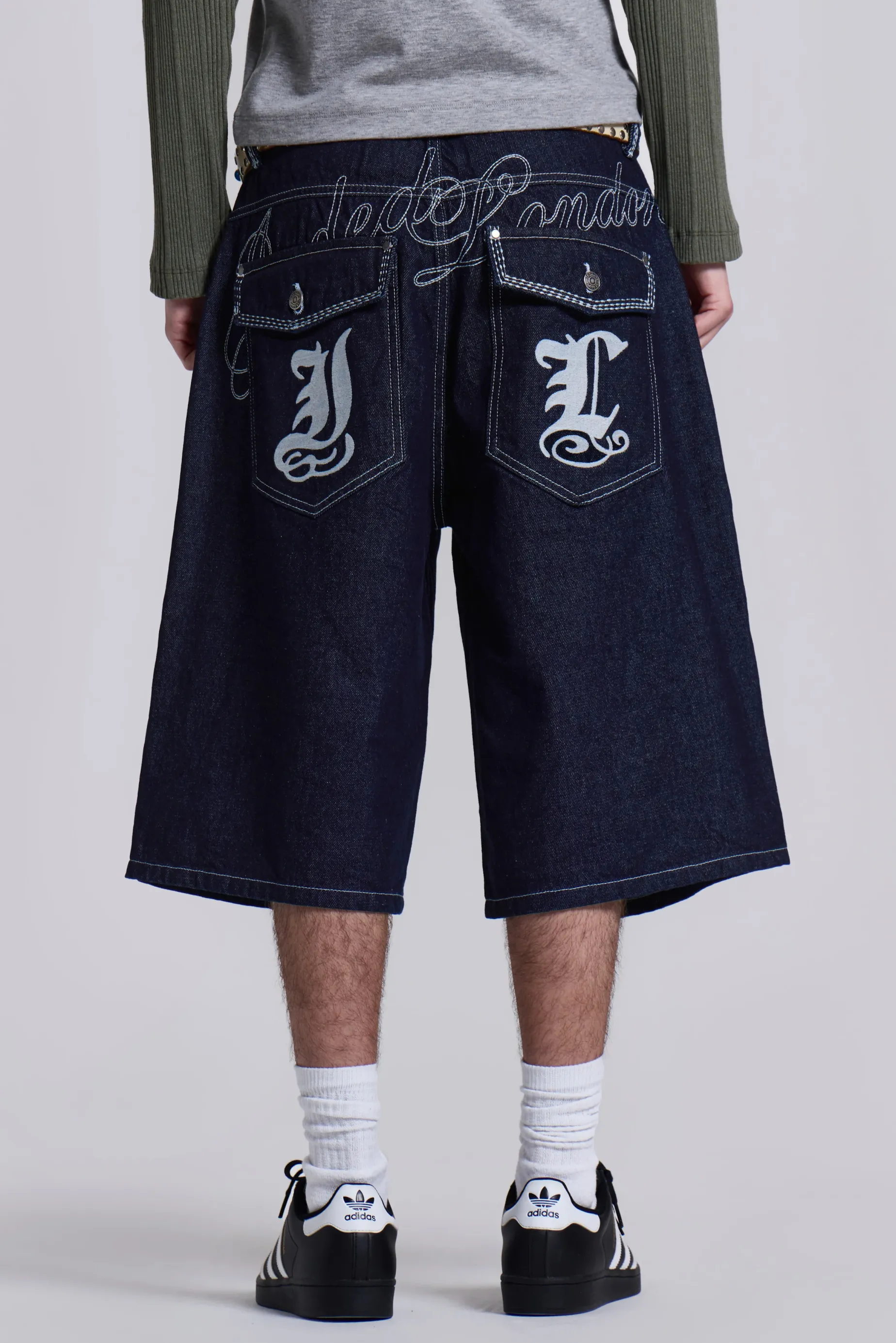 Jaded London Sonic J-L Indigo Jorts- Jorts & Shorts | Jorts