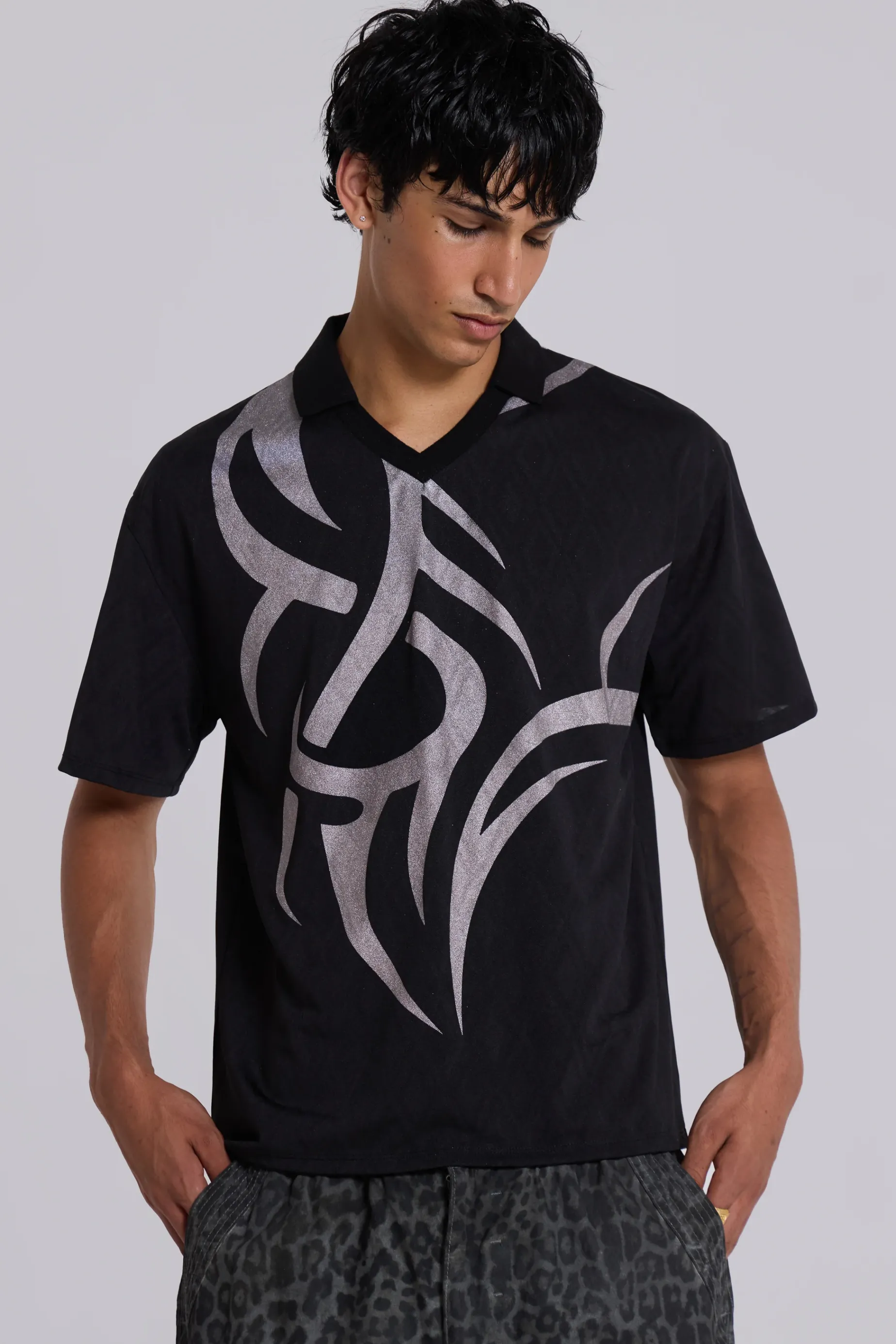 Jaded London Tattoo Football Polo Shirt- Polos | T-shirts & Vests