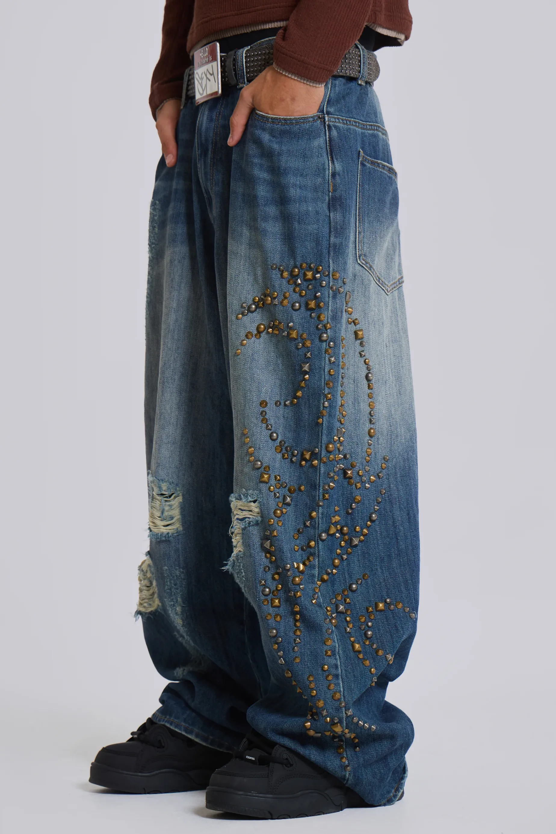 Jaded London Tattoo Stud XL Colossus Jeans- Baggy Jeans | Colossus Jeans