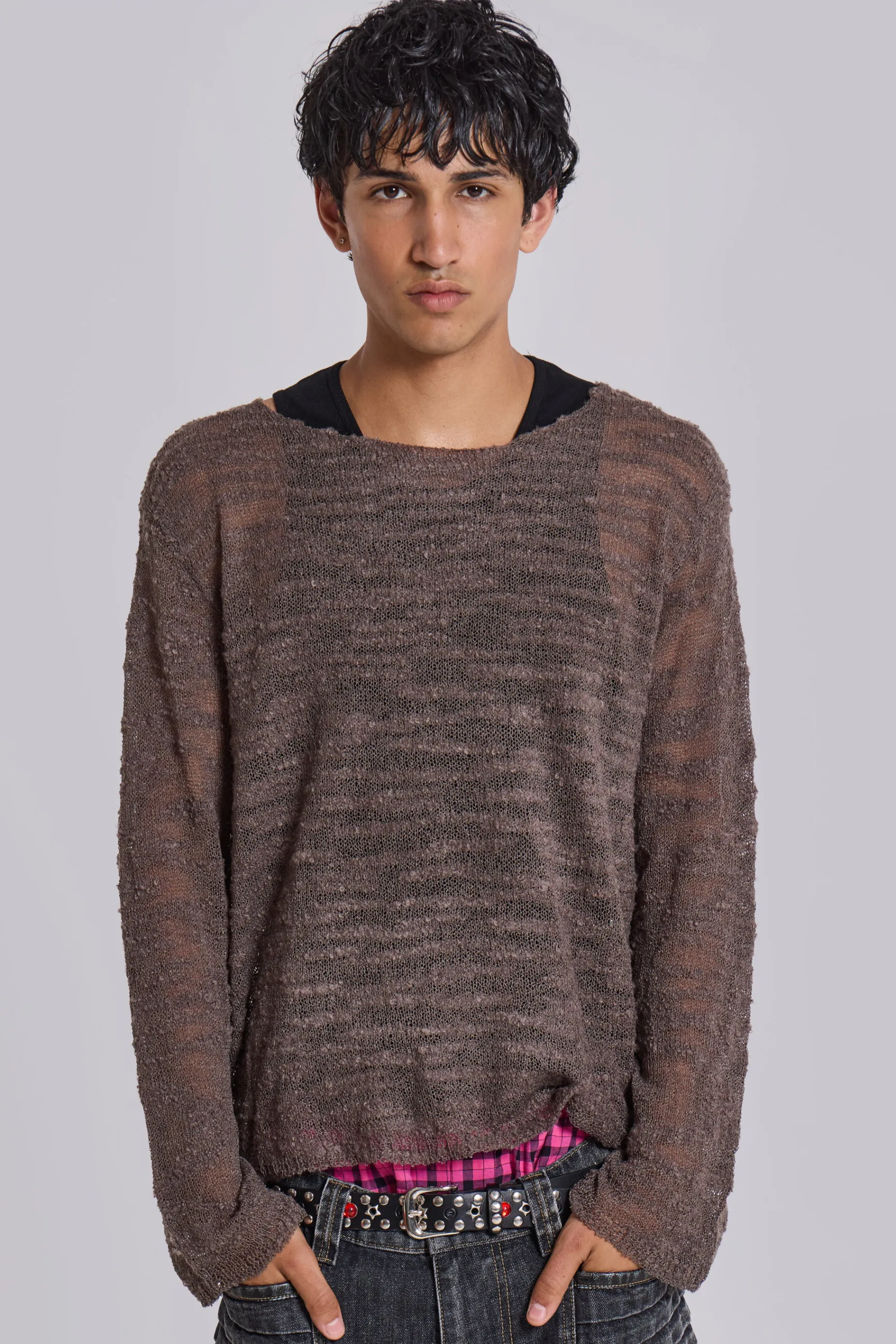 Jaded London Taupe Stray Knit- T-shirts & Vests | Knitwear