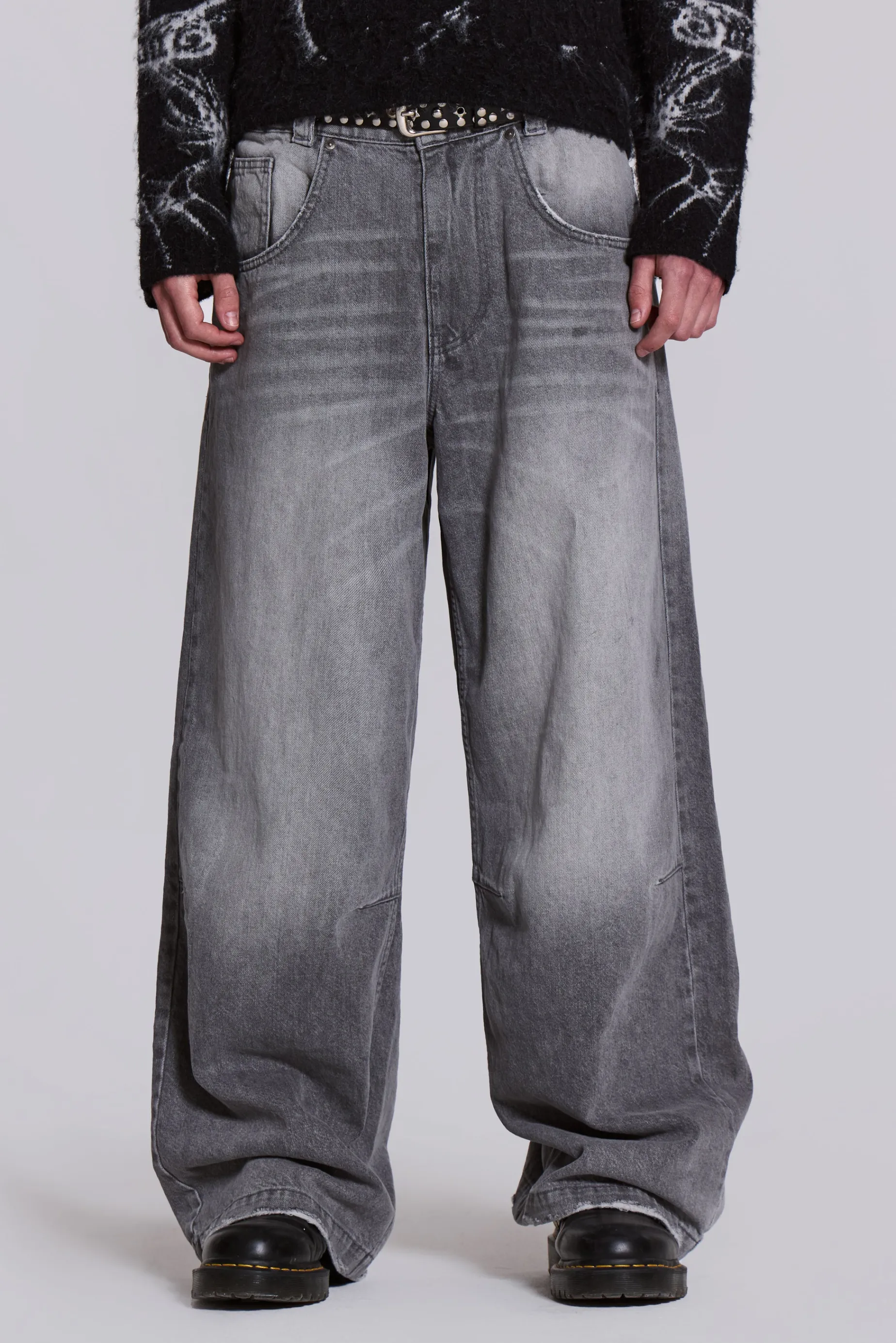 Jaded London Washed Grey Colossus Jeans- Baggy Jeans | Colossus Jeans