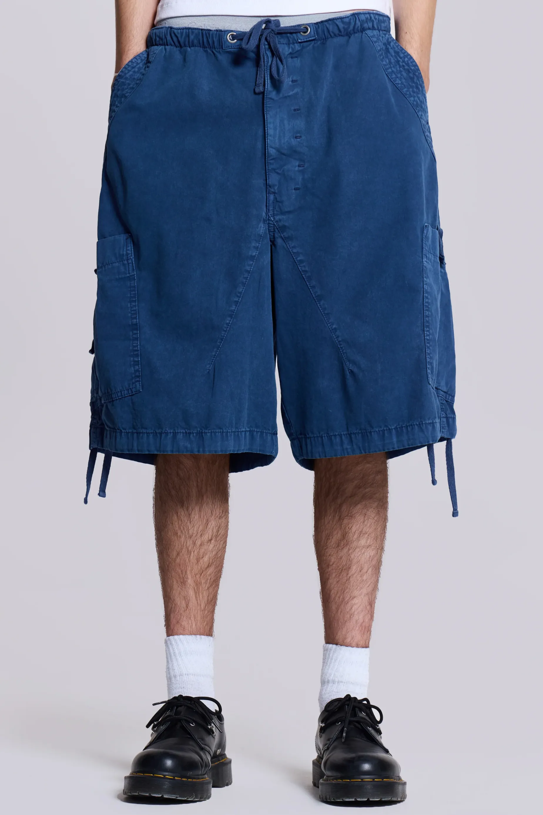 Jaded London Washed Navy Parachute Short- Jorts & Shorts | Parachute Pants