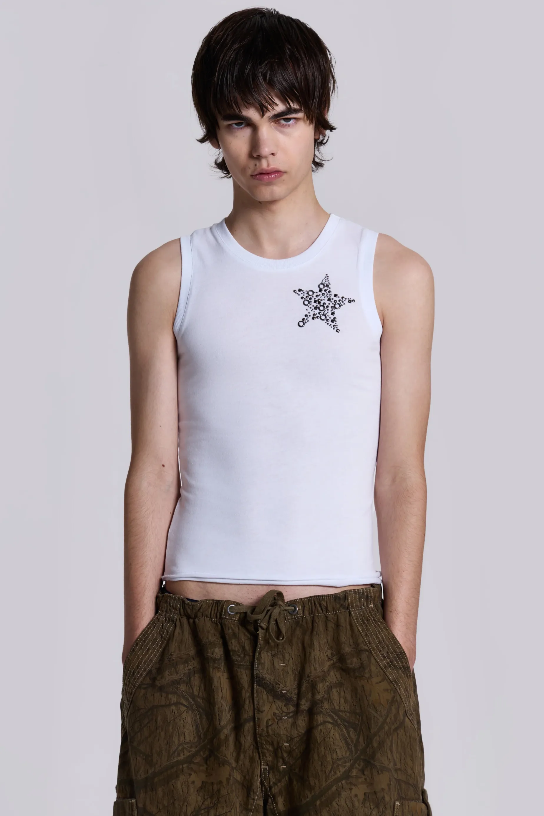 Jaded London White Cosmo Vest- T-shirts & Vests | Tops