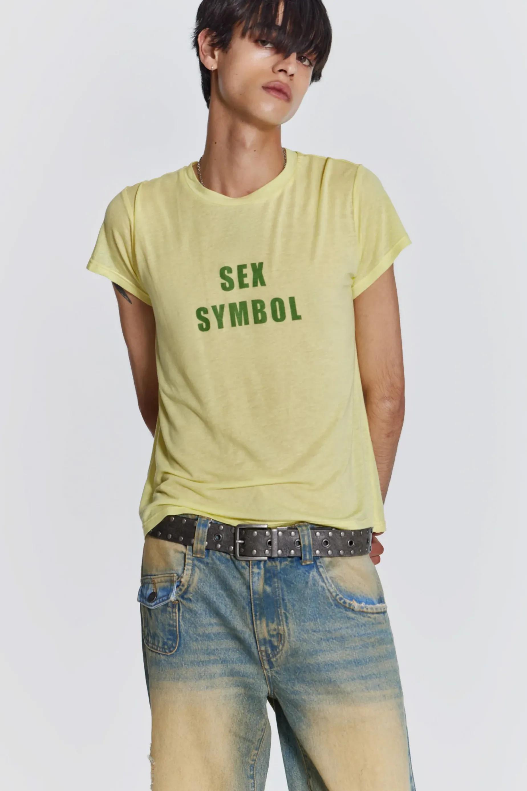 Jaded London Yellow Sex Symbol Tee- Tops